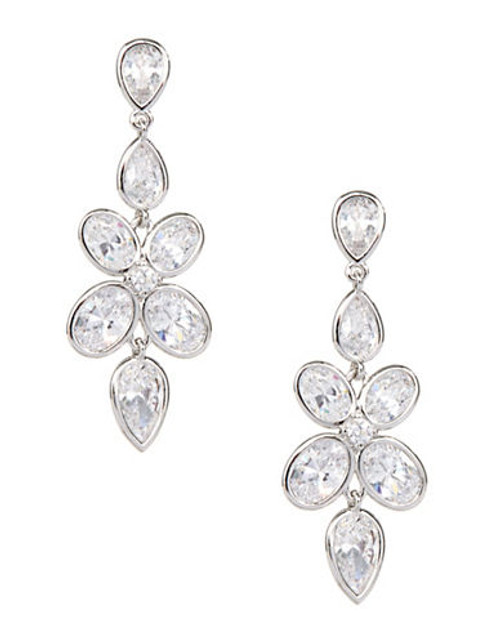 Nadri Cubic Zirconia Clean Bezel Earrings - Silver