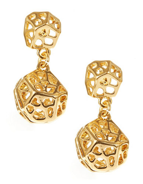 Kara Ross Gold tone Double Drop Earrings - Gold