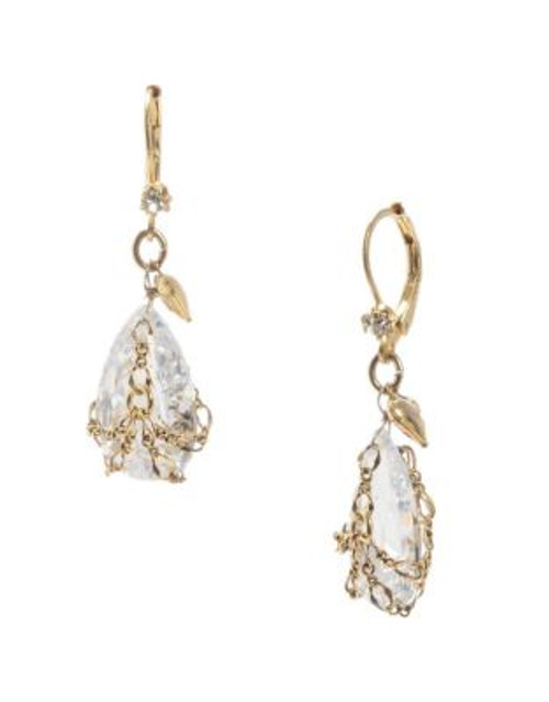 Betsey Johnson Small Briolette Crystal Drop Earring - GOLD