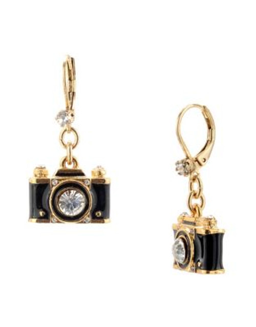 Betsey Johnson Camera Drop Earring - BLACK