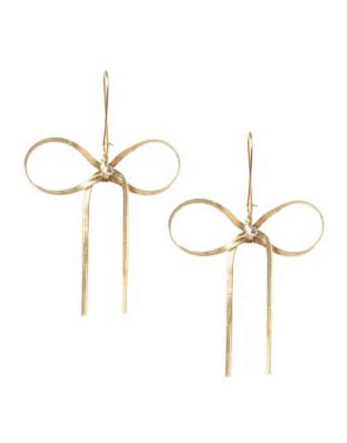 Betsey Johnson Large Bow Drop Earring - GOLD