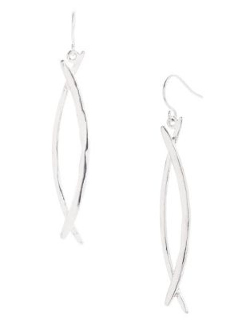 Kenneth Cole New York Silver Twist Linear Earring - SILVER