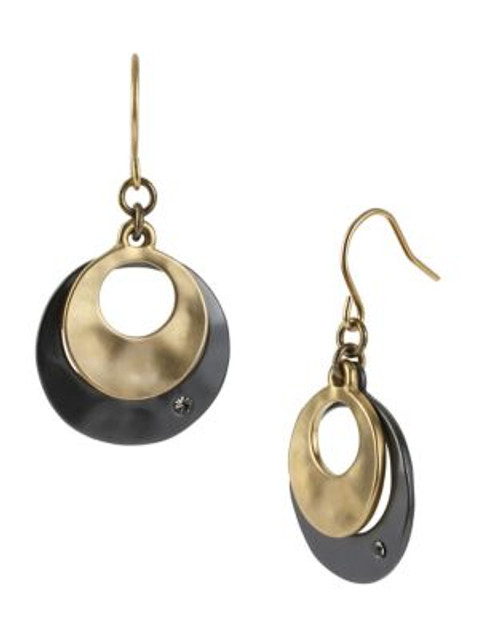Kenneth Cole New York Double Orbital Drop Earring - GOLD/HEMATITE