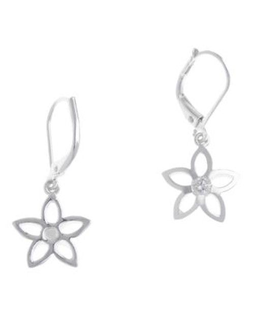 Nine West Leverback Flower Earring - SILVER/CRYSTAL