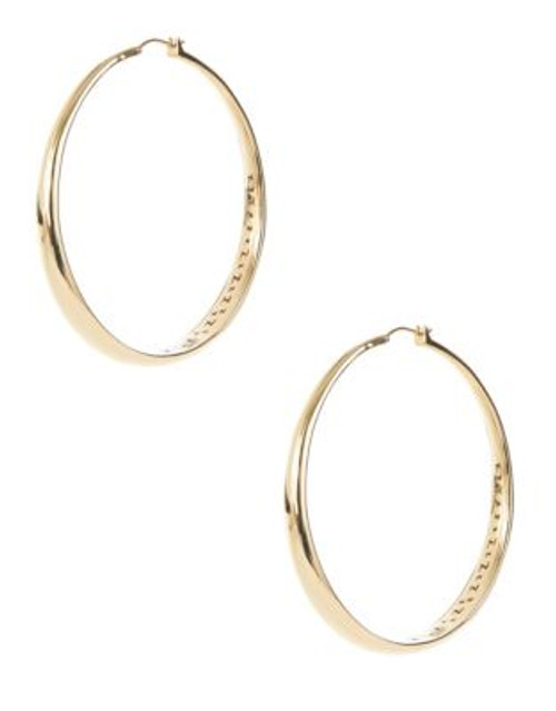 Nadri Large Engraved Hoop Earrings - GOLD