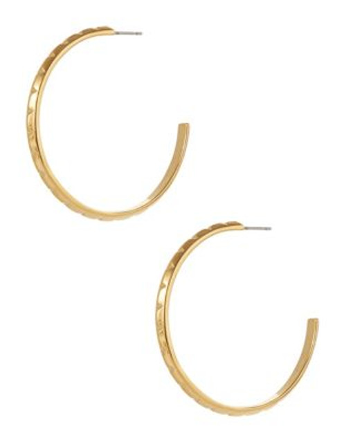 Trina Turk Textured Open Hoop Earrings - GOLD
