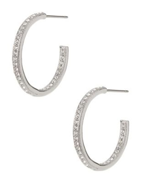 Nadri Open Pave Hoop Earrings - SILVER