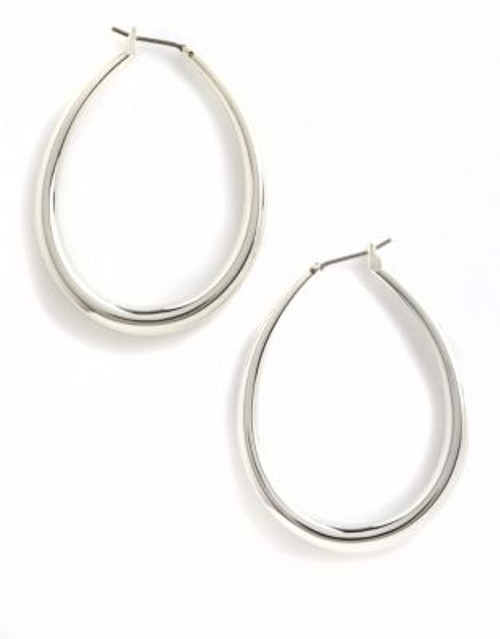 Lauren Ralph Lauren Medium Teardrop Hoop - SILVER