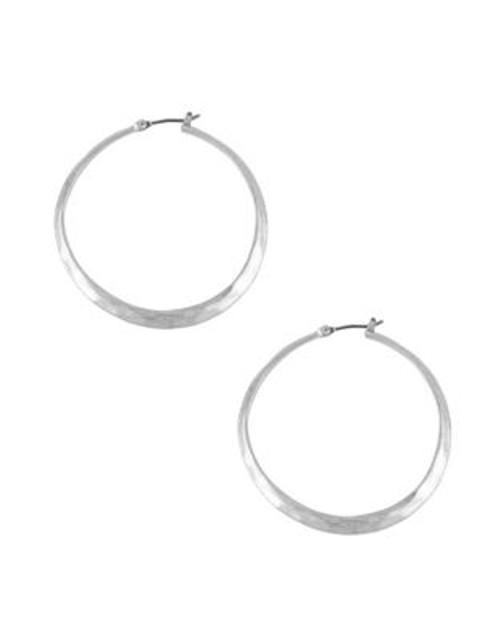 Kenneth Cole New York Silver Textured Hoop Earring - SILVER