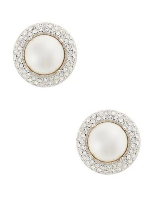 Nadri Pearl framed in Pave Clip Earring - PEARL