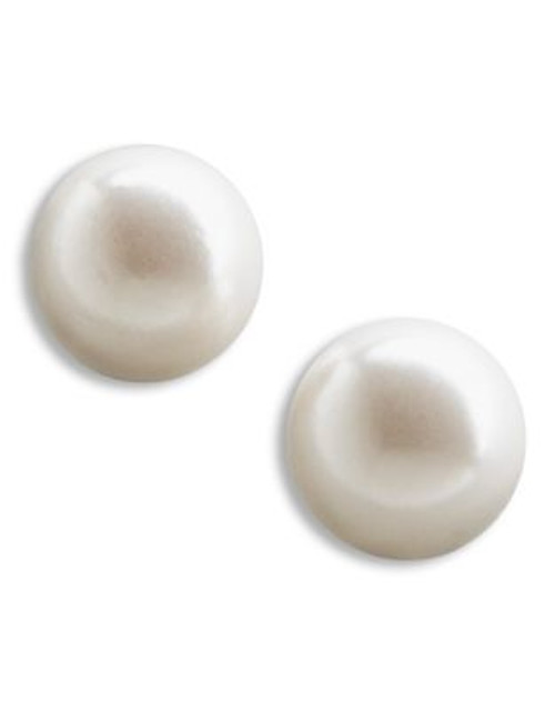 Lauren Ralph Lauren 6mm Faux Pearl Stud Earrings - WHITE PEARL/SILVERTONE