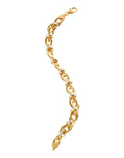 Fine Jewellery Sterling Silver And 14K Yellow Gold Double Link Bracelet - AURAGENTO (SILVER/GOLD)