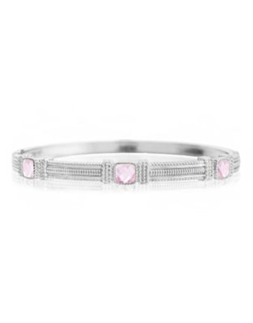 Judith Ripka La Petite Three Stone Bangle - CRYSTAL