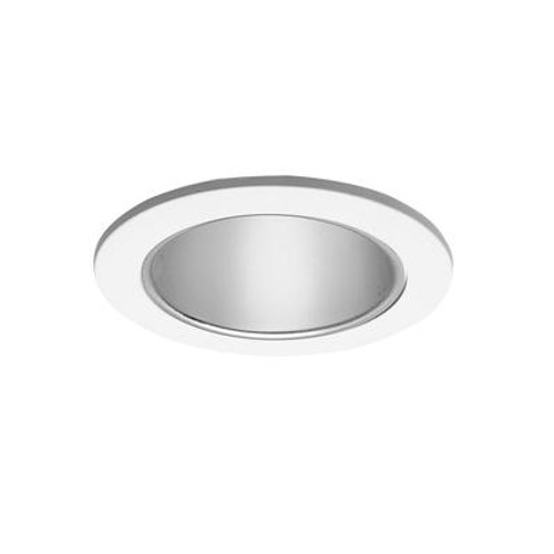 Specular Clear Reflector Cone with Satin White Trim Ring-4 Inch Aperture