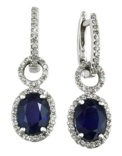 Effy 14K White Gold Diamond Sapphire Earring - SAPPHIRE