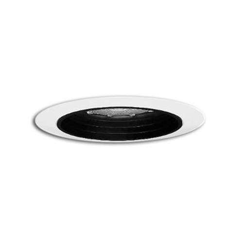 Black Step Baffle with Satin White Trim Ring-5 Inch Aperture
