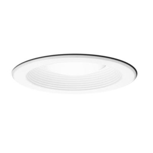 White Metal Baffle Splay with White Trim Ring-5 Inch Aperture