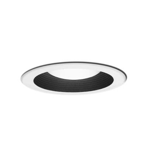 Black Metal Baffle Splay with White Trim Ring-5 Inch Aperture