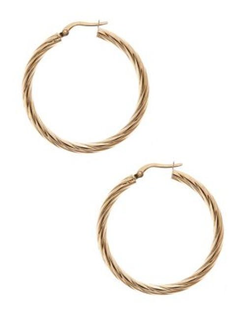 Fine Jewellery 14K Yellow Gold Twist Patterned Hoops - YELLOW GOLD