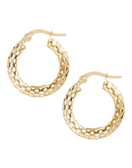 Fine Jewellery 14K Yellow Gold Mesh Hoop Earrings - YELLOW GOLD