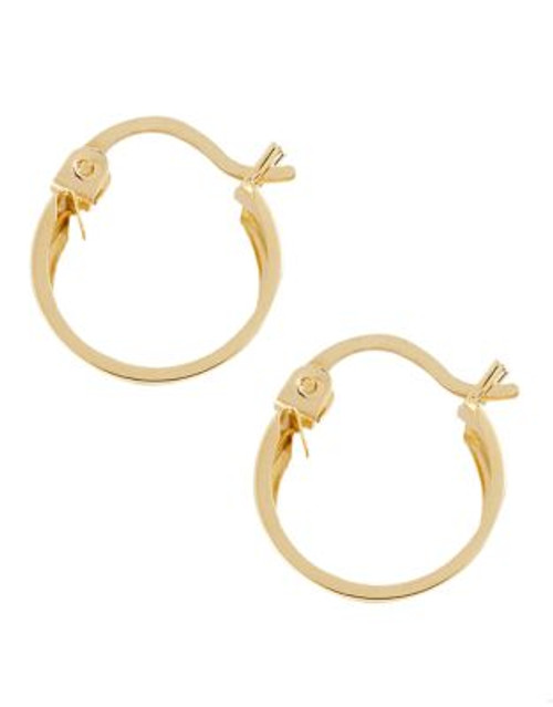 Fine Jewellery 14K Yellow Gold Small Polished Band Hoop Earrings - YELLOW GOLD