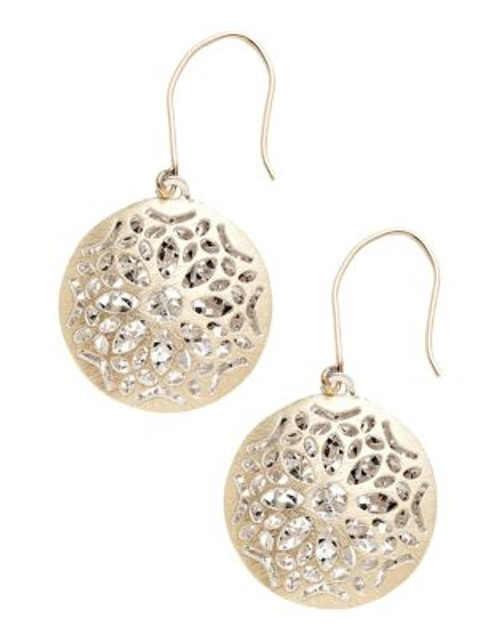 Fine Jewellery 14K Yellow Gold And Sterling Silver Round Flower Drop Earrings - AURAGENTO (SILVER/GOLD)