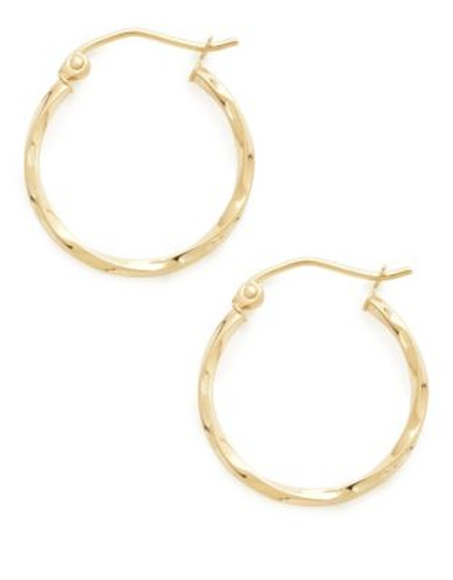 Fine Jewellery 14Kt Yellow Gold 2x20mm Polished Hollow Twist Tube Hoops - YELLOW