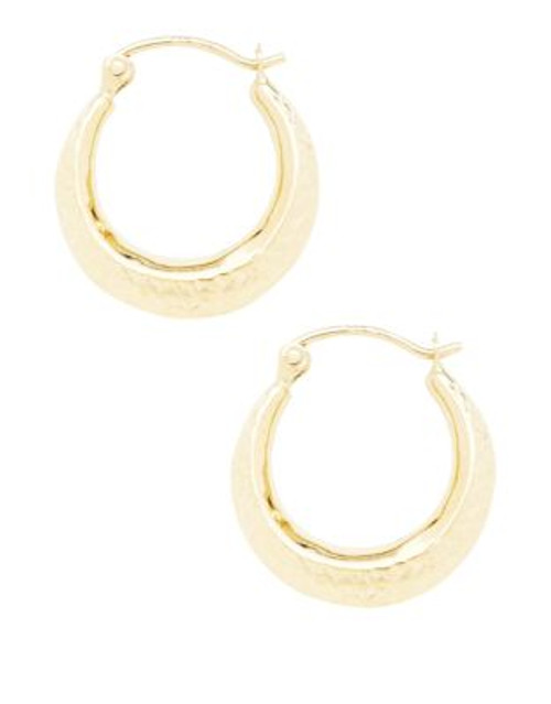 Fine Jewellery 14K Yellow Gold Diamond-Cut Hollow Back To Back Hoop Earrings - GOLD