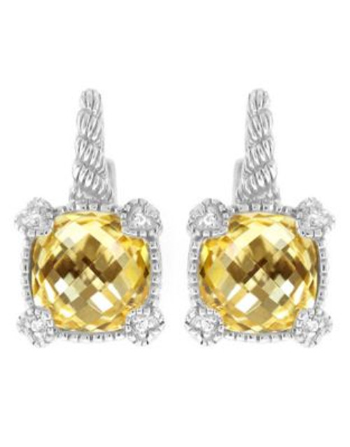 Judith Ripka La Petite Cushion Stone Earring on wire - CRYSTAL