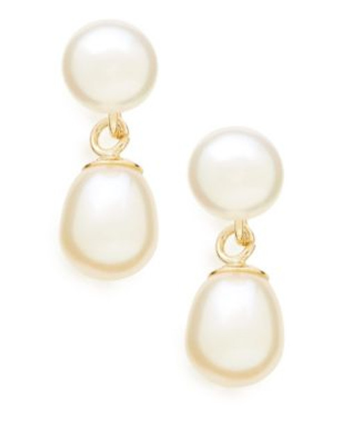 Fine Jewellery 10K Yellow Gold And Freshwater Pearl Drop Earrings - PEARL