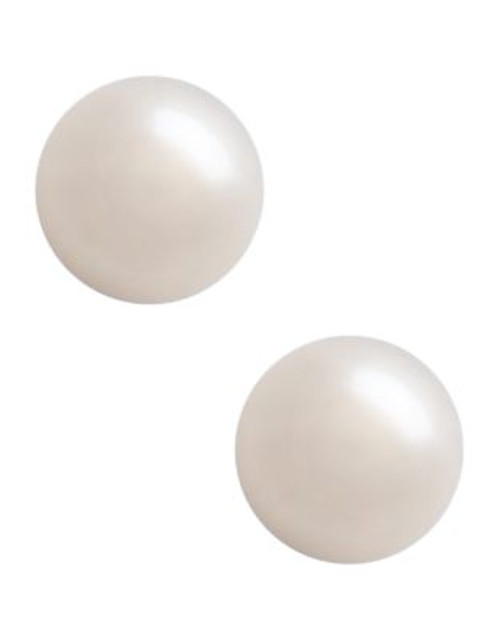 Fine Jewellery 10K Yellow Gold Button 7mm Pearl Stud Earrings - PEARL