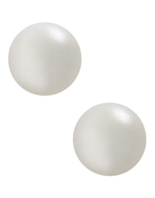 Fine Jewellery 10K Yellow Gold Button 6mm Pearl Stud Earrings - PEARL