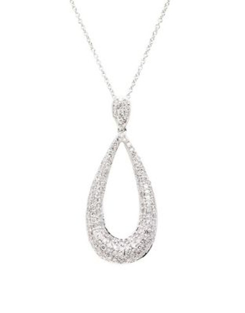 Fine Jewellery 14K White Gold Oval Shaped Diamond Pendant - DIAMOND