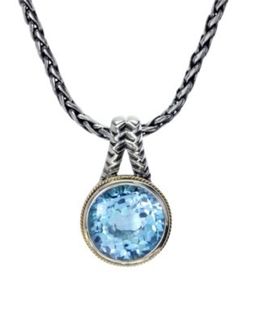 Effy 18KYellow Gold Silver Blue Topaz Pendant - BLUE TOPAZ