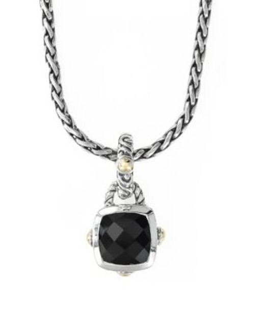 Effy 18k Yellow Gold and Silver Onyx Pendant - SILVER