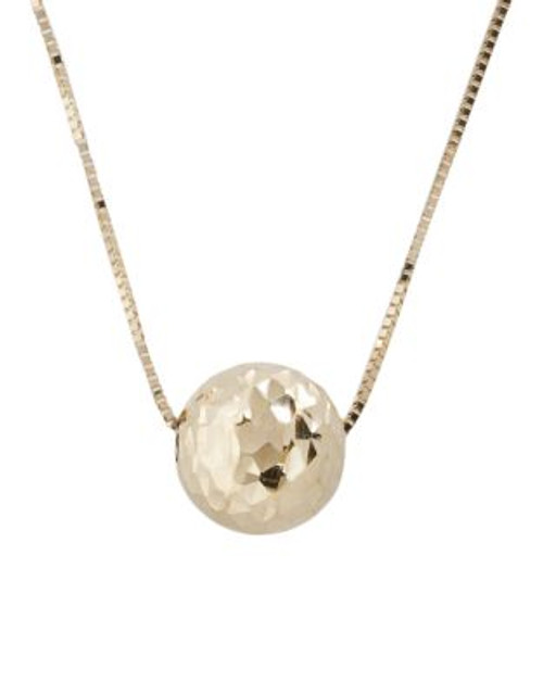 Fine Jewellery 14K Yellow Gold Diamond Cut Bead Roller Necklace - YELLOW GOLD