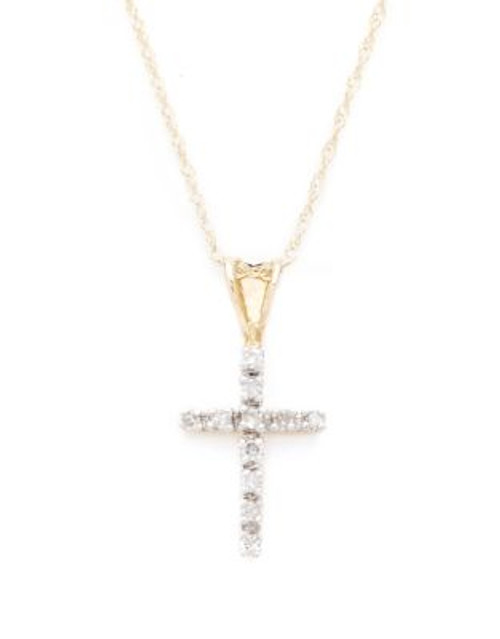 Fine Jewellery 14K Yellow Gold Tiny Cross Pendant - GOLD