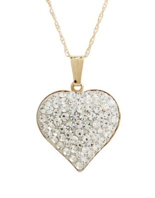 Fine Jewellery 14K Yellow Gold Crystal Heart Pendant - CRYSTAL