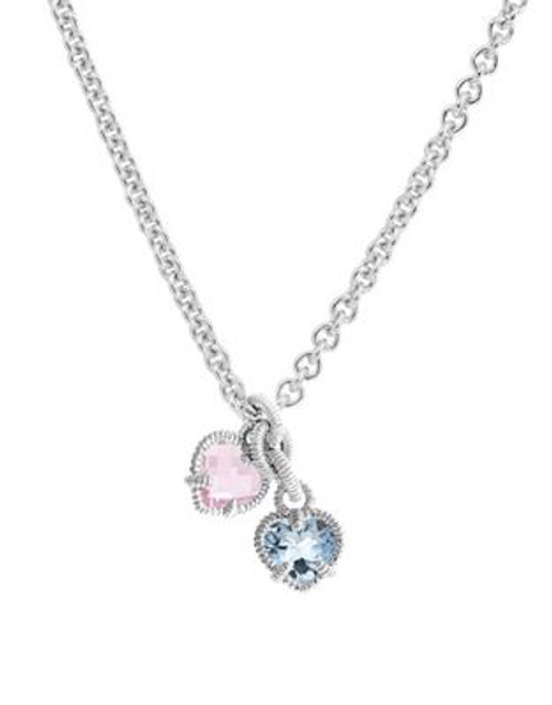 Judith Ripka La Petite Twin Heart Necklace - CRYSTAL