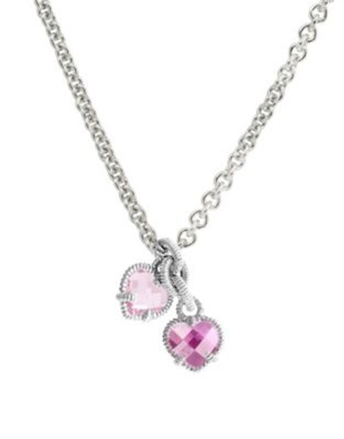 Judith Ripka La Petite Twin Heart Necklace - CORUNDUM