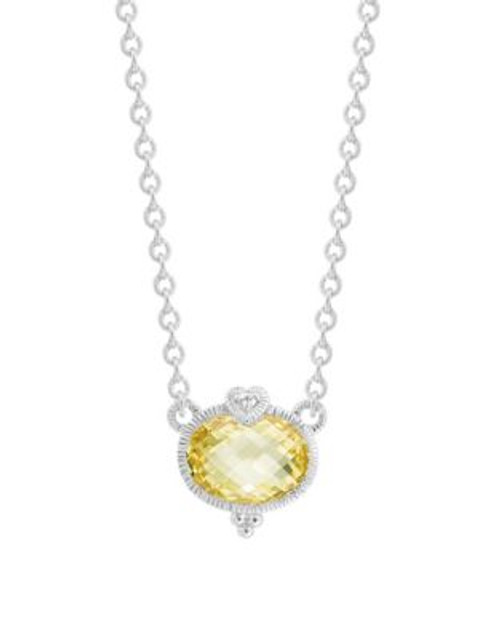 Judith Ripka La Petite Oval Stone Necklace - CRYSTAL