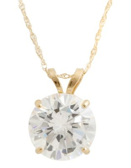 Fine Jewellery 14K Yellow Gold Cubic Zirconia Cast Pendant - CUBIC ZIRCONIA