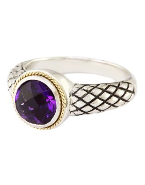 Effy 18K Yellow Gold And Silver Amethyst Ring - PURPLE