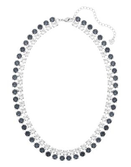 Swarovski Silver Tone Swarovski Crystal Collar Necklace - GREY