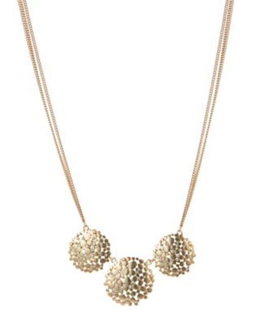 A.B.S. By Allen Schwartz Tri Disc Necklace - GOLD