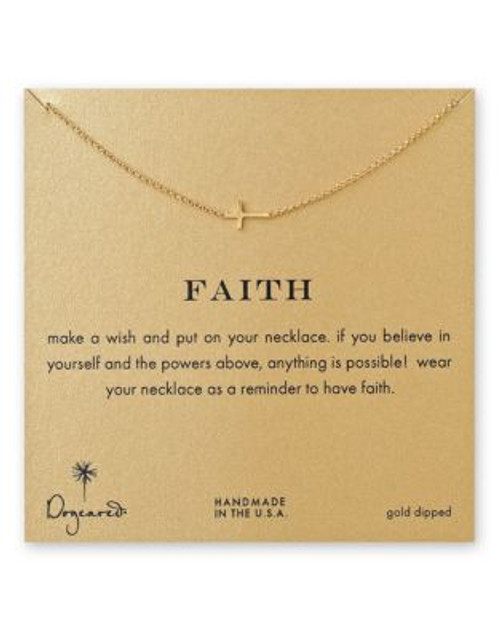 Dogeared Faith Sideways Cross Necklace - GOLD