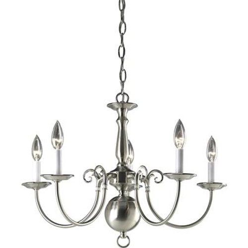 Americana Collection Brushed Nickel 5-light Chandelier