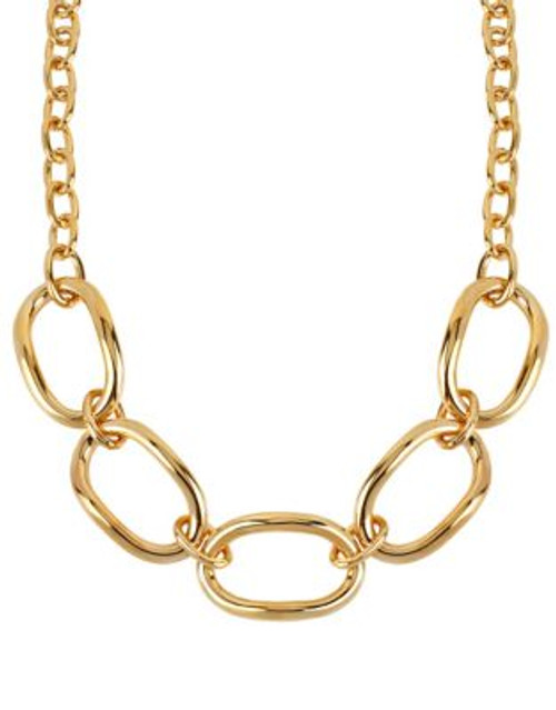 Robert Lee Morris Soho Large Oval Link Frontal Necklace - GOLD