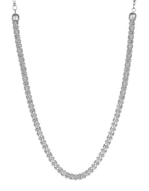 Anne Klein Stone 16In Tube Pave Necklace - S SILVER