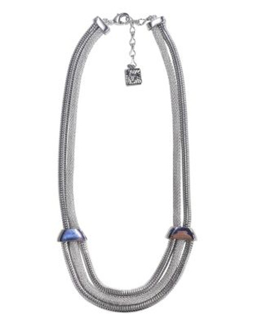 Anne Klein Mesh And Chain Necklace - SILVER